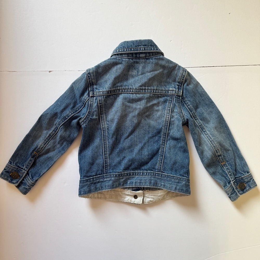 Crewcuts J.Crew Girls' Denim Jacket Medium Blue Wash Jean Coat Buttons Sz 3 - Picture 13 of 13